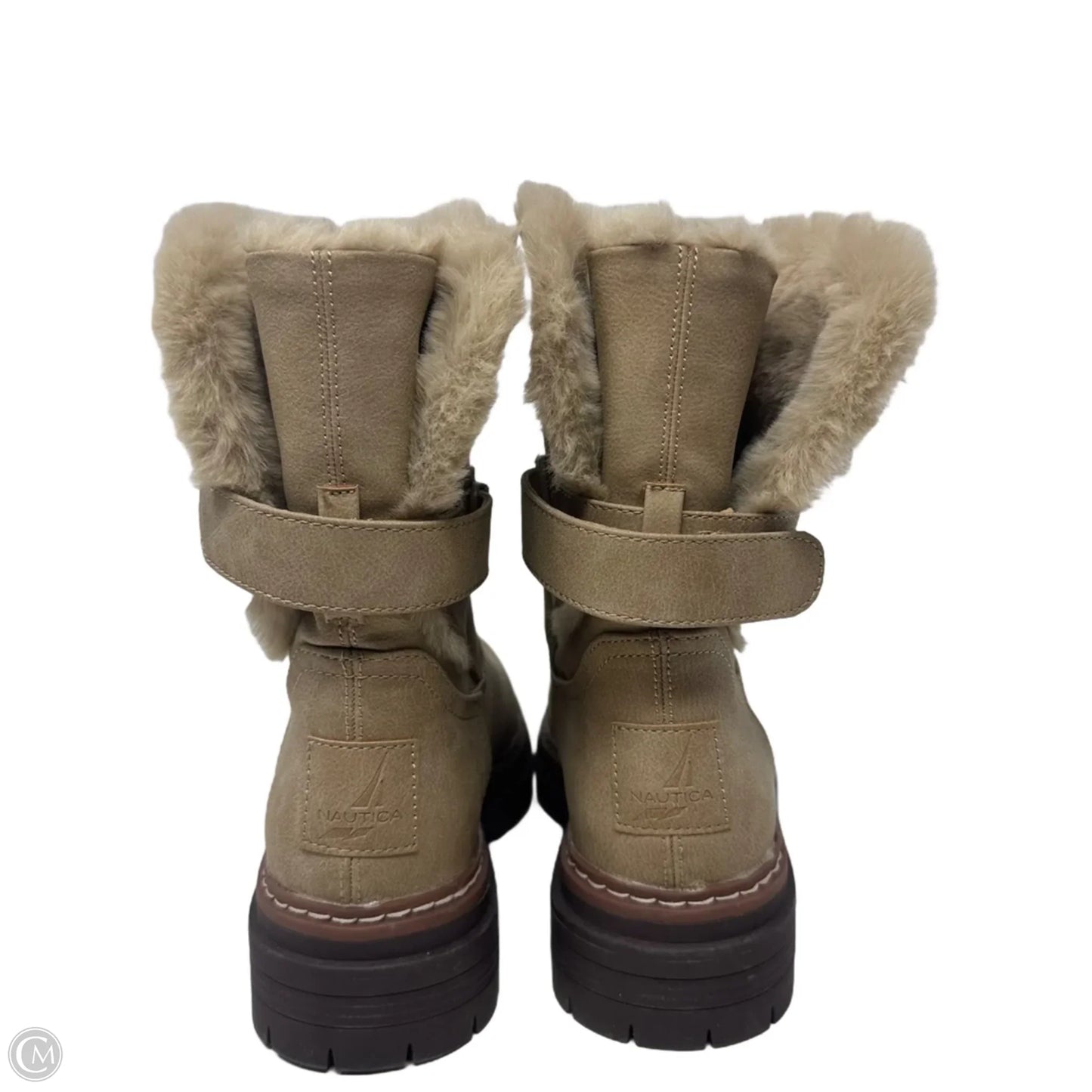Fur Lined Boots Ankle Flats By Nautica In Tan, Size: 7