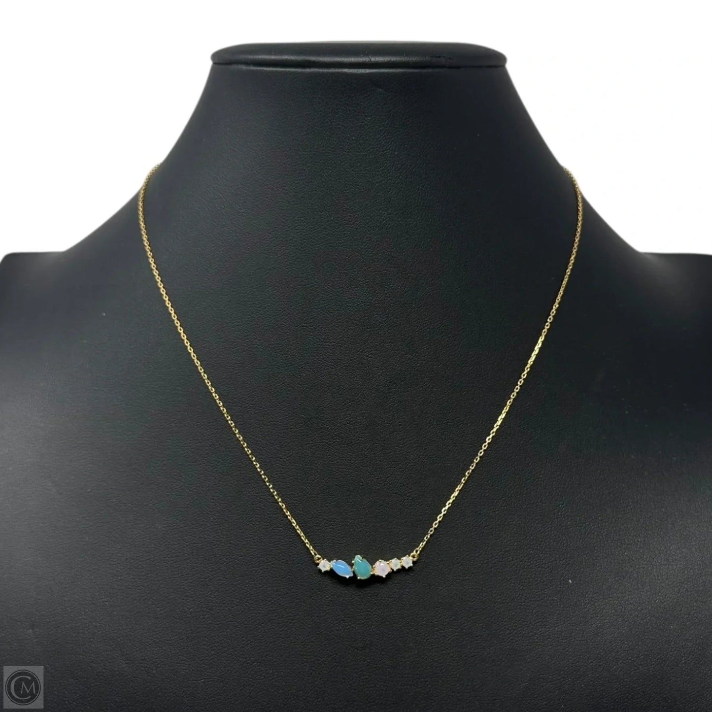 Pastel Multi Gemstone Cluster Necklace Sterling Silver