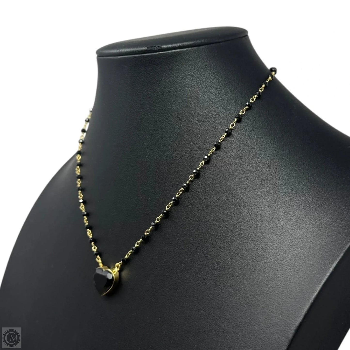 Heart Beaded Chain Necklace Sterling Silver