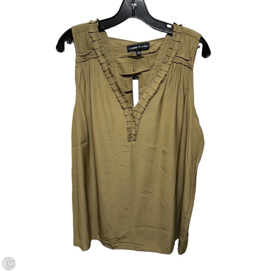 Top Sleeveless By Catherine Malandrino In Safari Green, Size: Xl