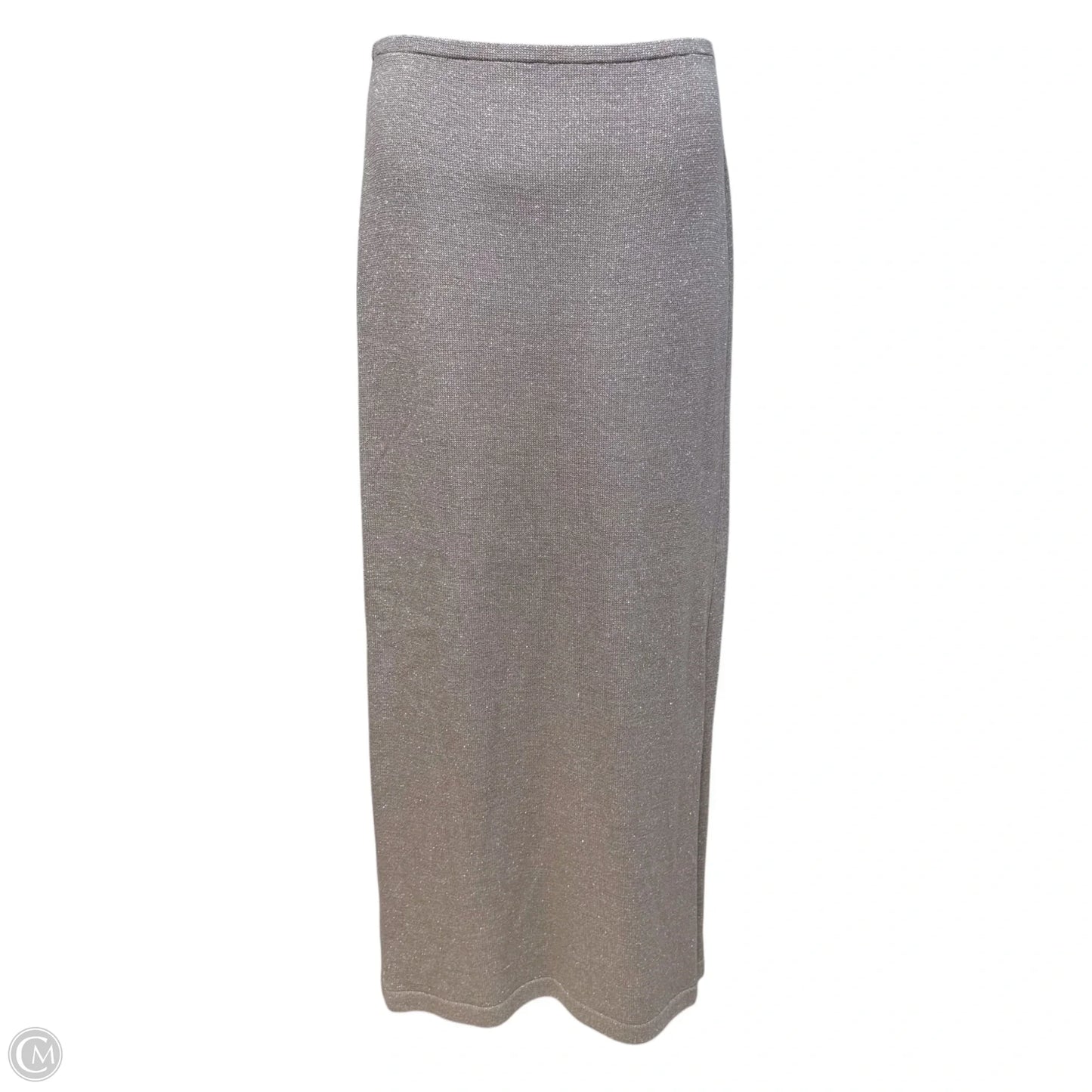 Metallic Knit Maxi Skirt Luxury Designer By St John Evening In Gold, Size: 6