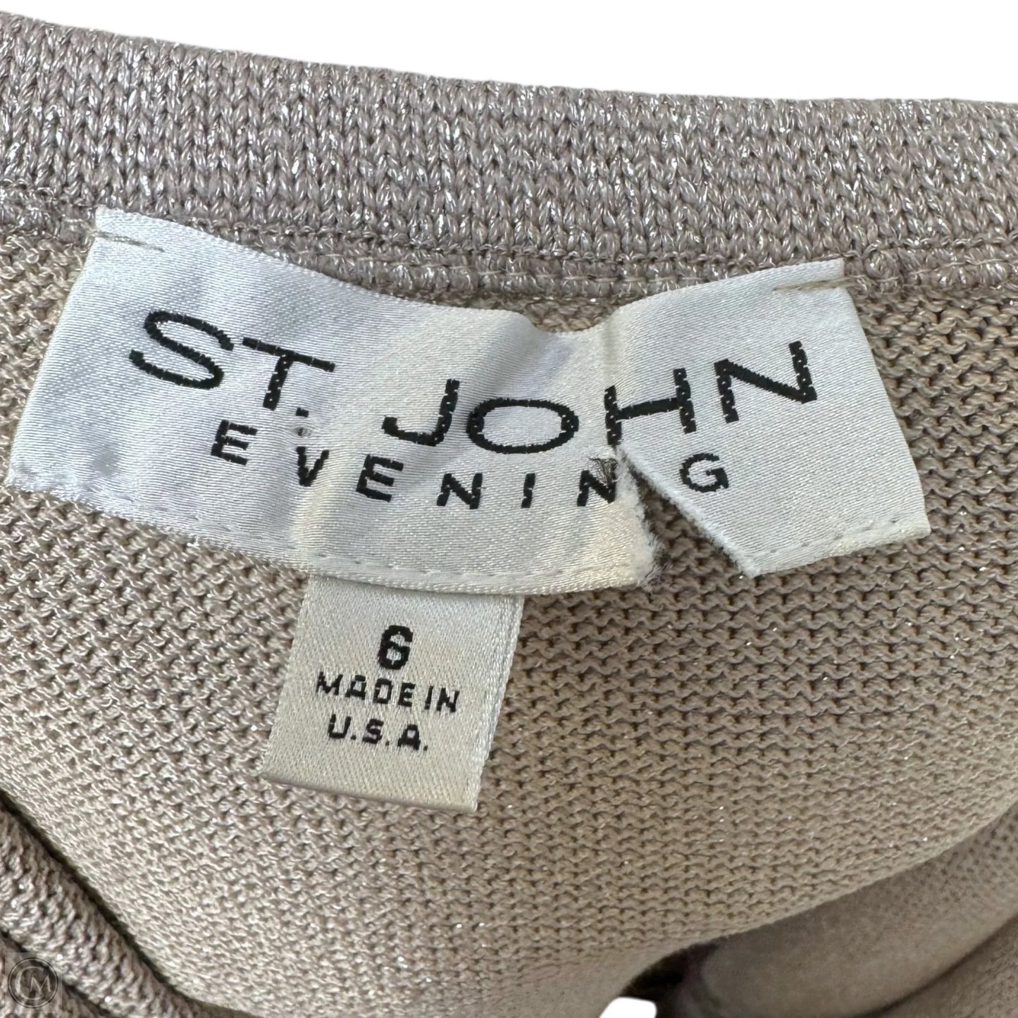 Metallic Knit Maxi Skirt Luxury Designer By St John Evening In Gold, Size: 6