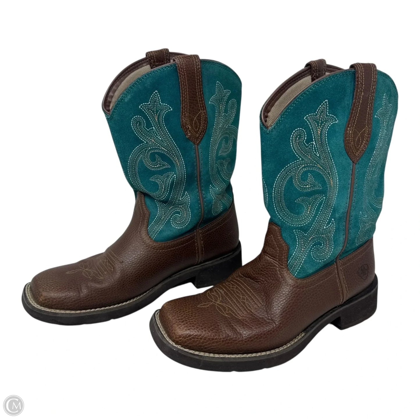 Prim Rose Western Boot By Ariat In Blue & Brown, Size: 7C