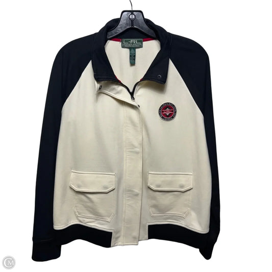 Jacket By Lauren Ralph Lauren Active In Black & Cream, Size: XL
