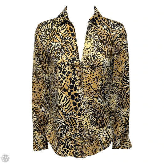 Top Long Sleeve Designer By Lilly Pulitzer In Black & Tan, Size: Xxs