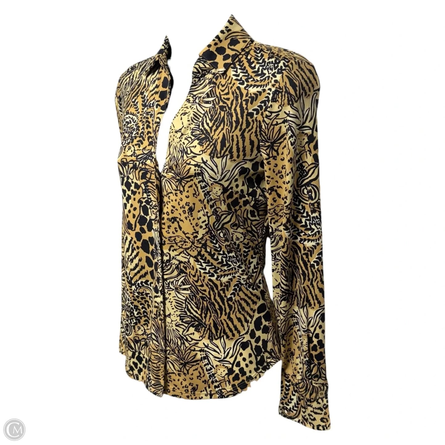 Top Long Sleeve Designer By Lilly Pulitzer In Black & Tan, Size: Xxs