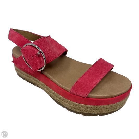 April Suede Espadrille Sandals Designer By Ugg In Pink, Size: 9