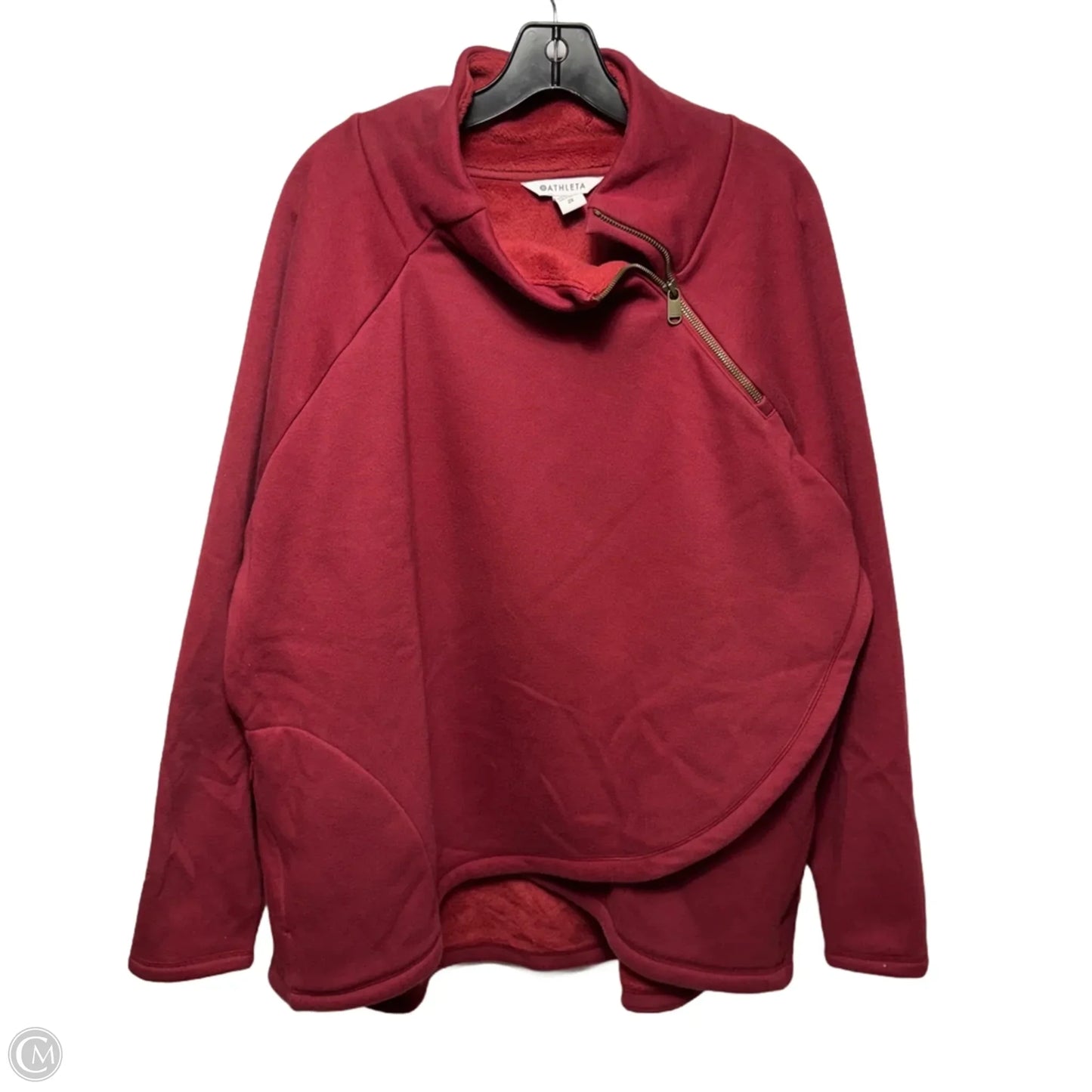 Fleece Lined Athletic Sweatshirt Collar By Athleta In Maroon, Size: 2x