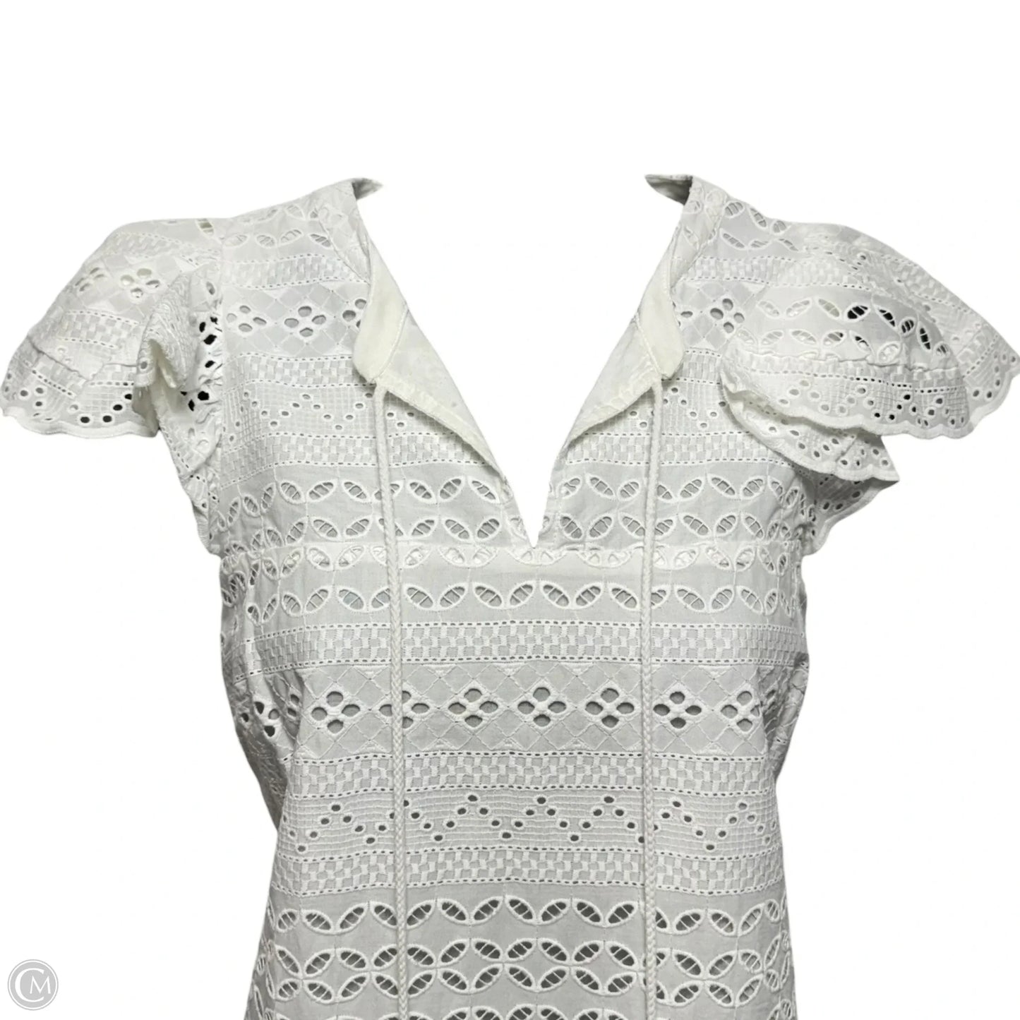 Caro Eyelet Drop Waist Dress Designer By Rebecca Minkoff In White, Size: 2