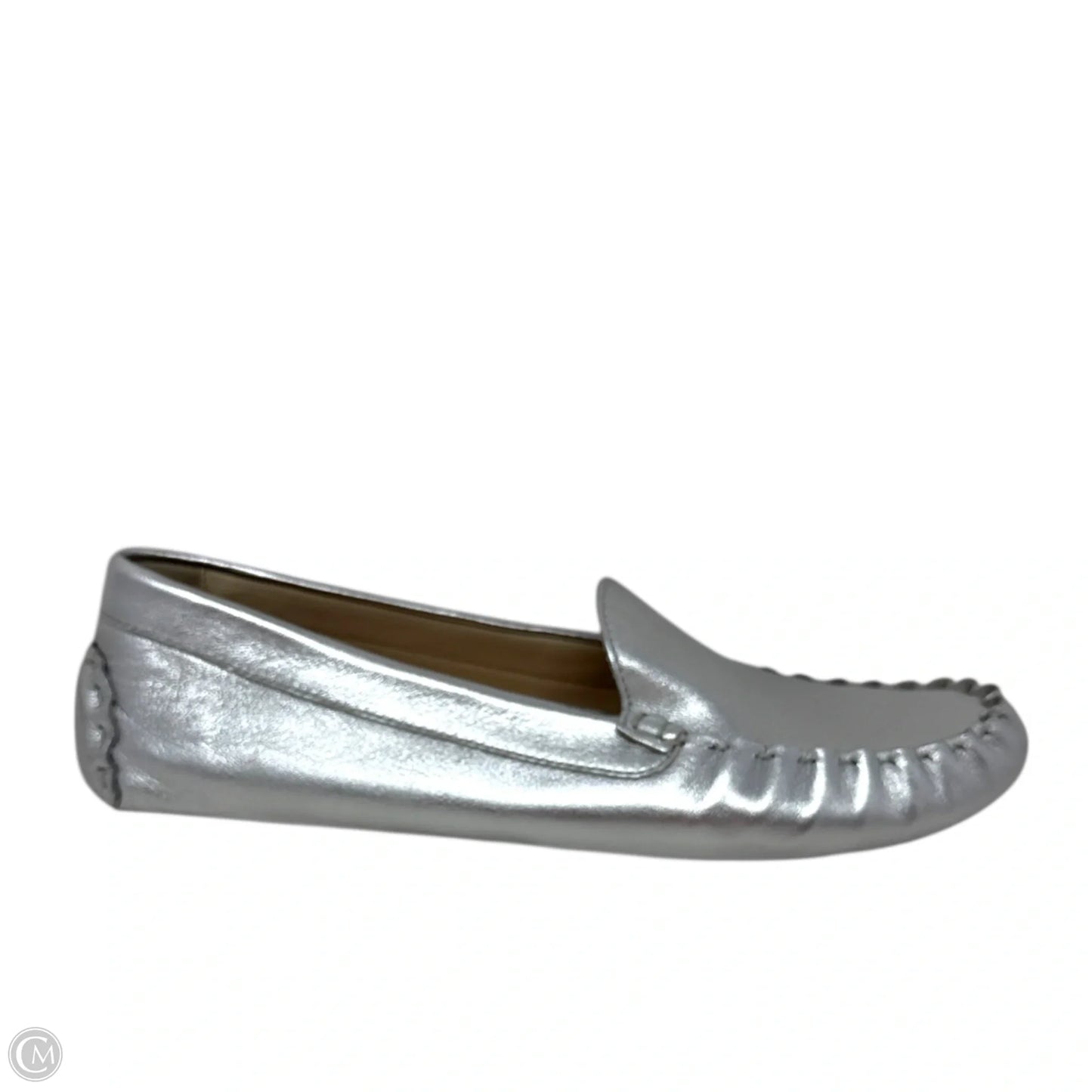 Evelyn Leather Driver Loafers By Cole-haan In Silver, Size: 9