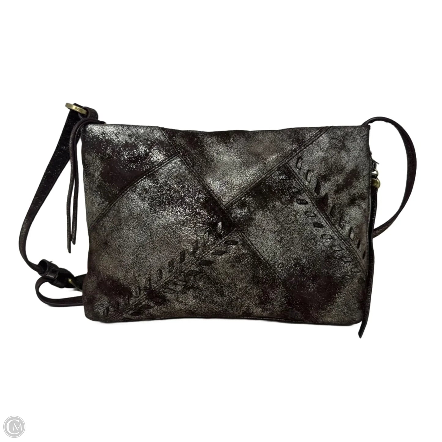 Prairie Metallic Crossbody Handbag Leather By Hobo Intl, Size: Medium