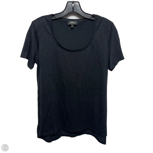 Top Short Sleeve By Theory In Black, Size: L
