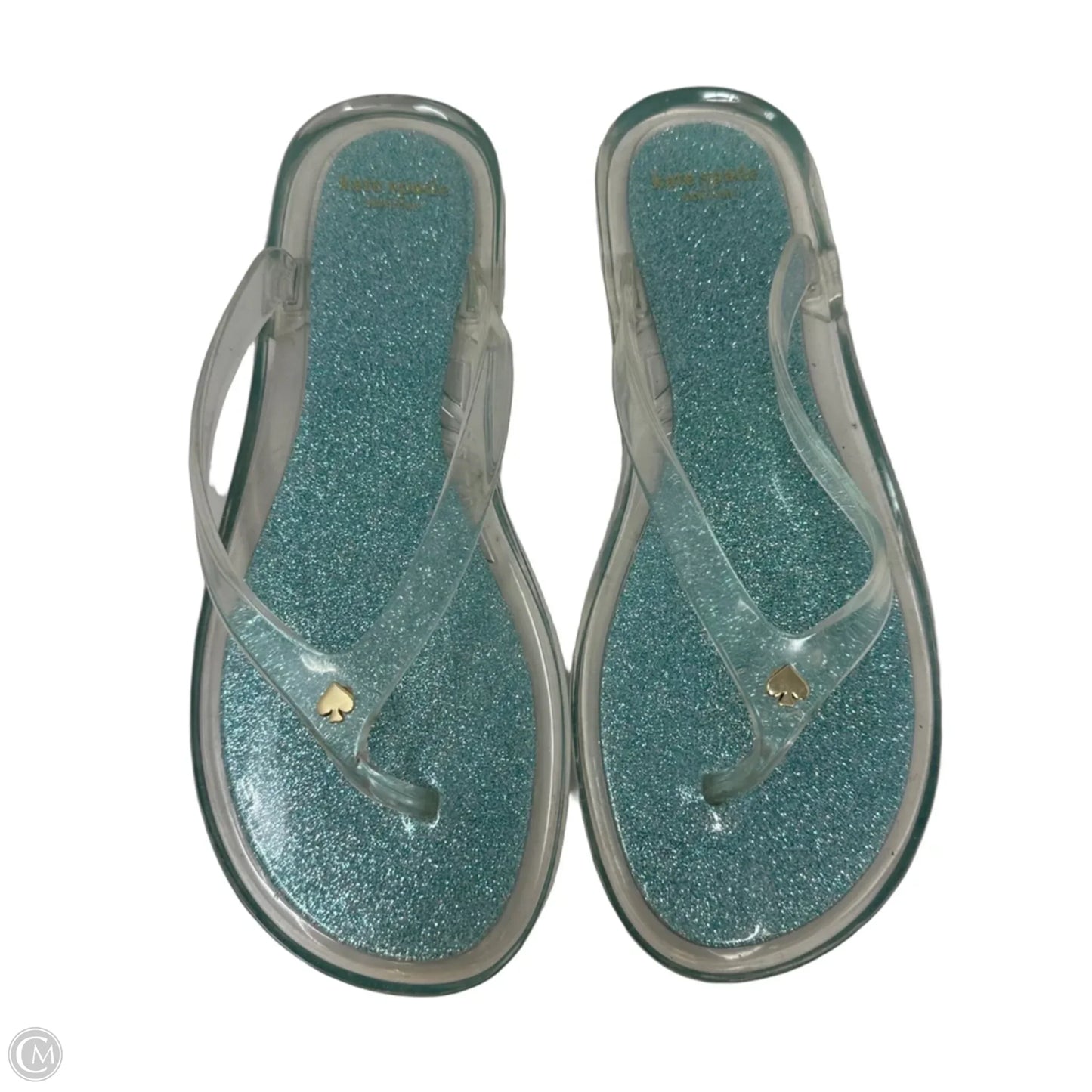 Glitter Jill Sparkle Flip Flop Sandals Designer By Kate Spade In Clear, Size: 7