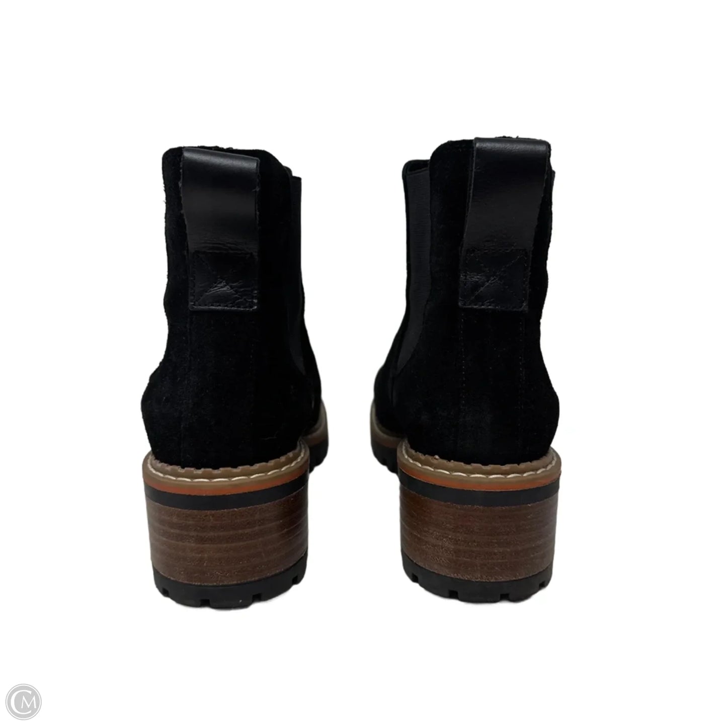 Suede Chelsea Boots Ankle Flats By Bertuchi In Black, Size: 6.5