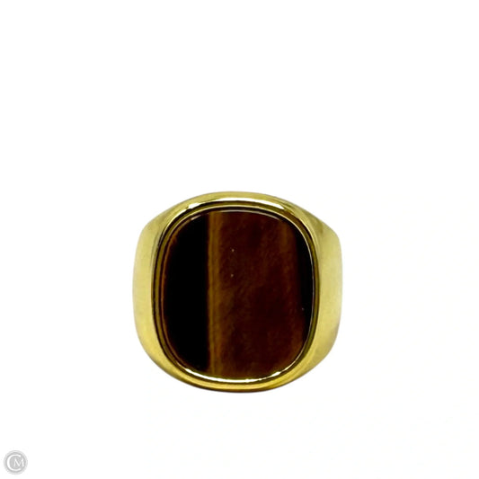 18k Gold Plate Tiger Eye Statement Ring By Sahira, Size: 8
