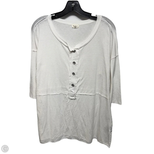 Top 3/4 Sleeve By Pol In White, Size: M