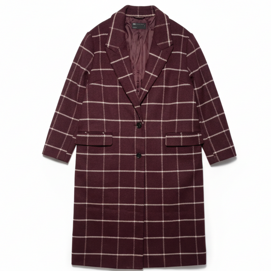 Coat Long By Asos In Maroon, Size: XL