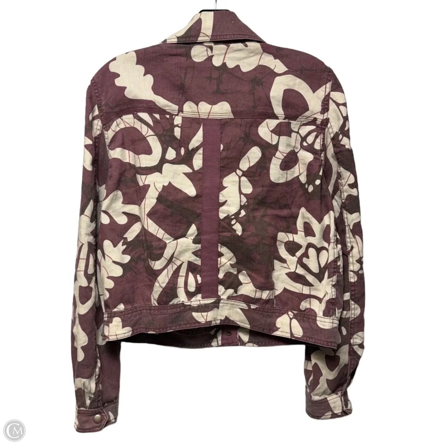 Mags Utility Trucker Jacket By Anthropologie In Maroon & White, Size: M