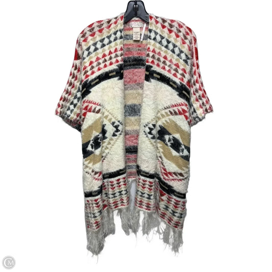 Canyonland Fringe Kimono Southwestern Aztec Fuzzy Poncho By Free People In Multi-colored, Size: Osfm