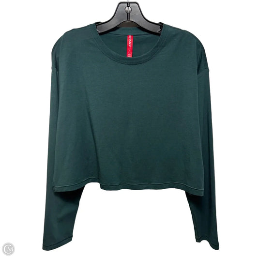 Cropped Top Long Sleeve By Spanx In Green, Size: L