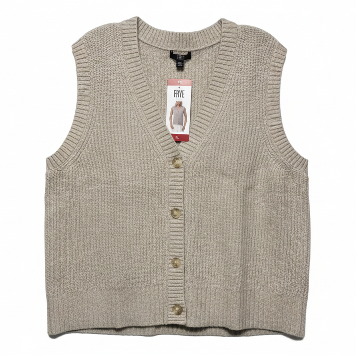 Knit Vest Designer By Frye In Tan, Size: XL