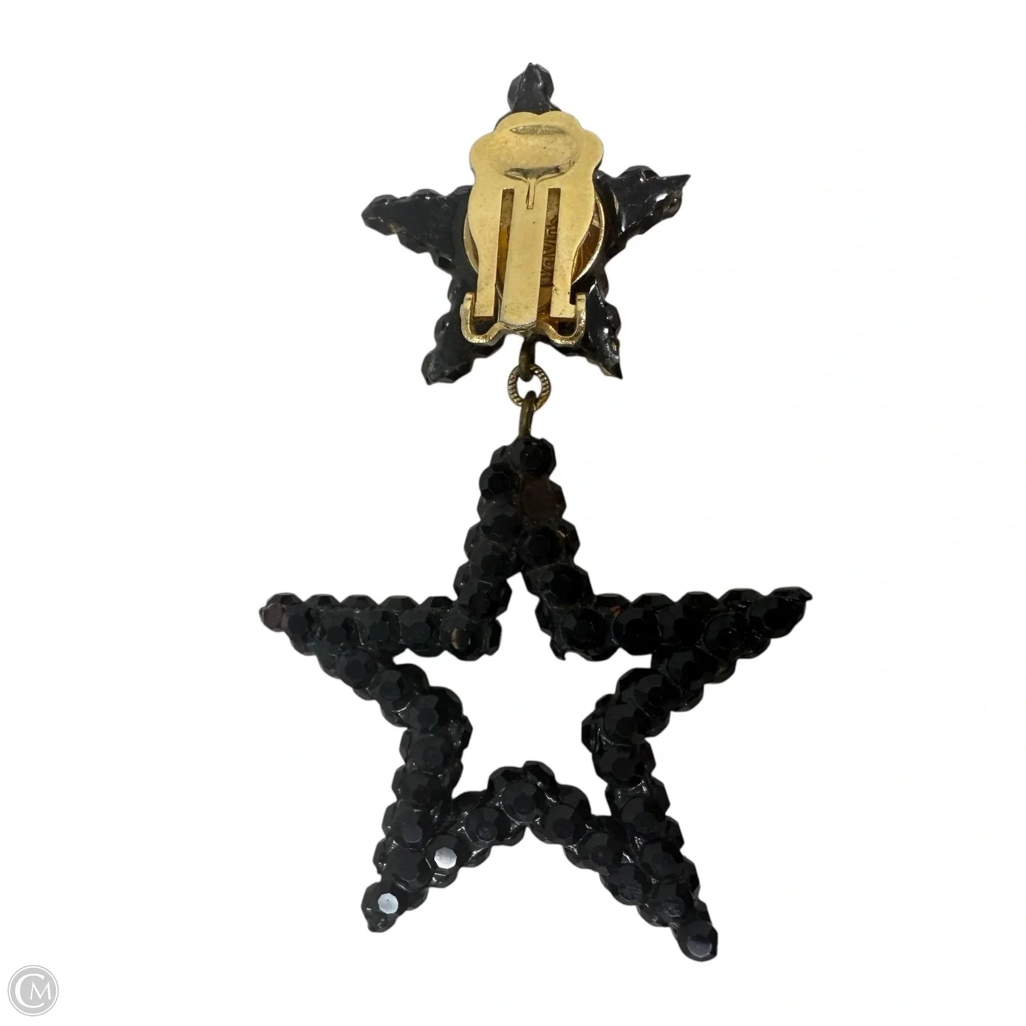 Crystal Double Star Clip Dangle Earrings By Richard Kerr