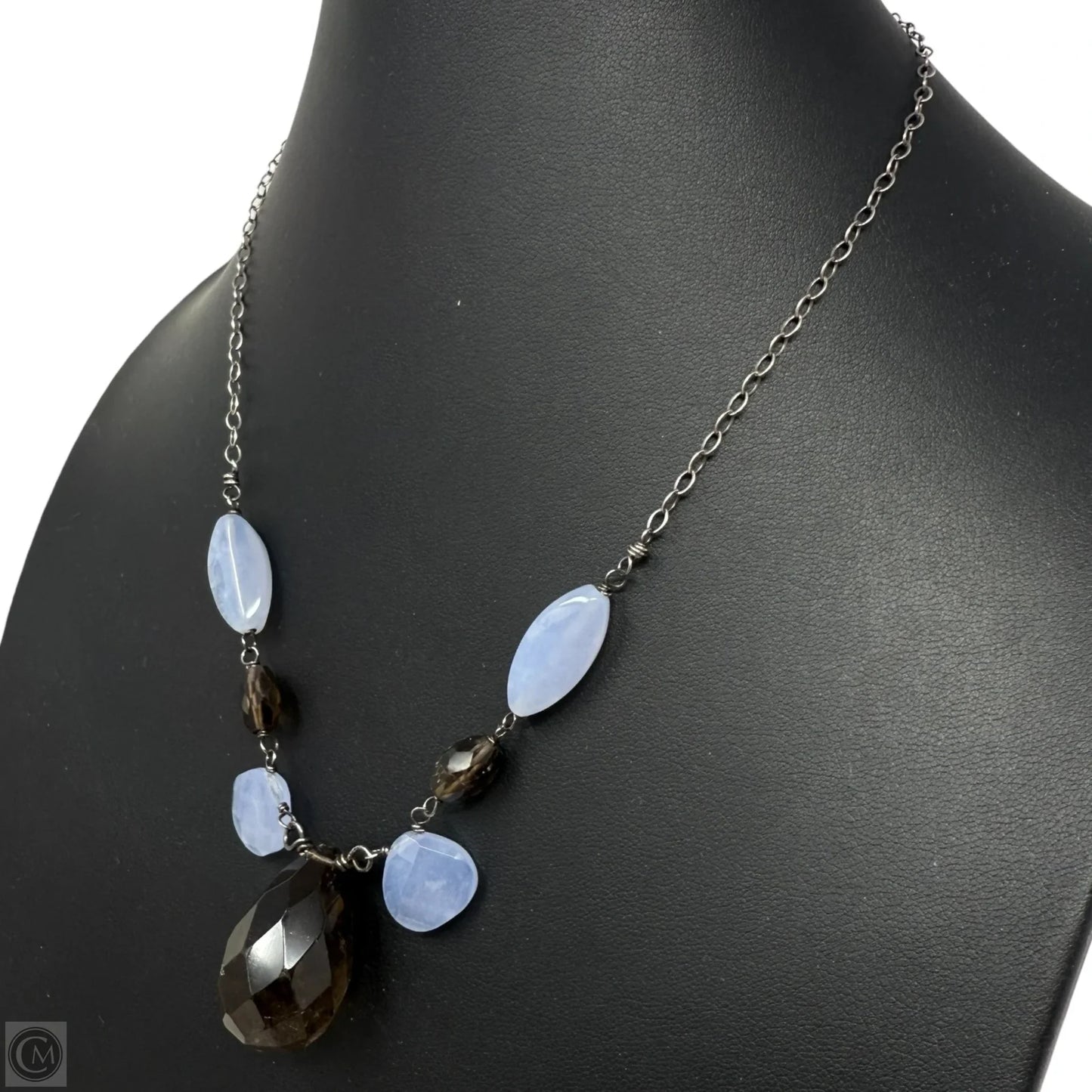 Faceted Smokey Quartz Y-drop Necklace