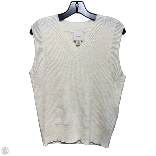 Vest Sweater By Calvin Klein In Cream, Size: S