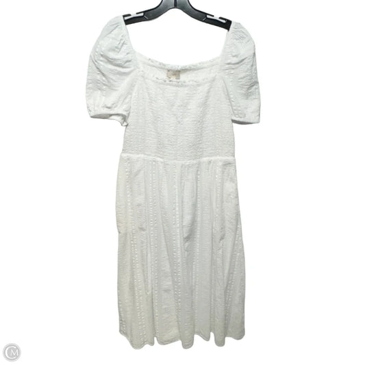 Dress Casual Midi By Loft In White, Size: L