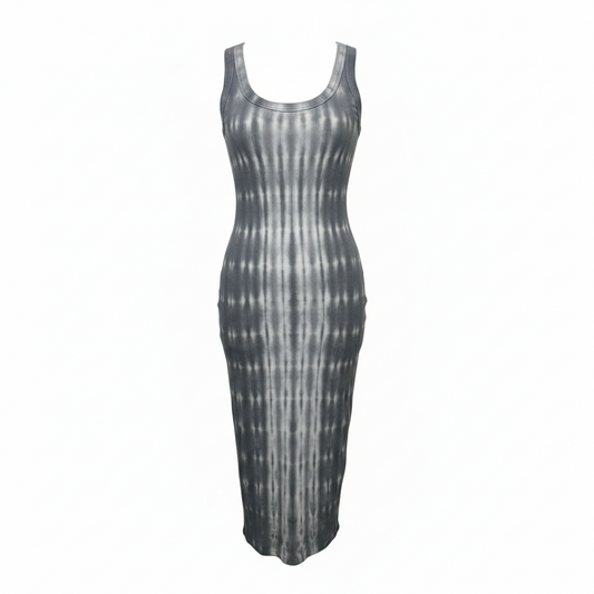 The Verona Midi Dress By Cotton Citizen In Grey & White, Size: S