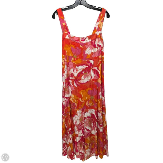 Dress Casual Midi By Vince Camuto In Orange & Pink, Size: Xlp