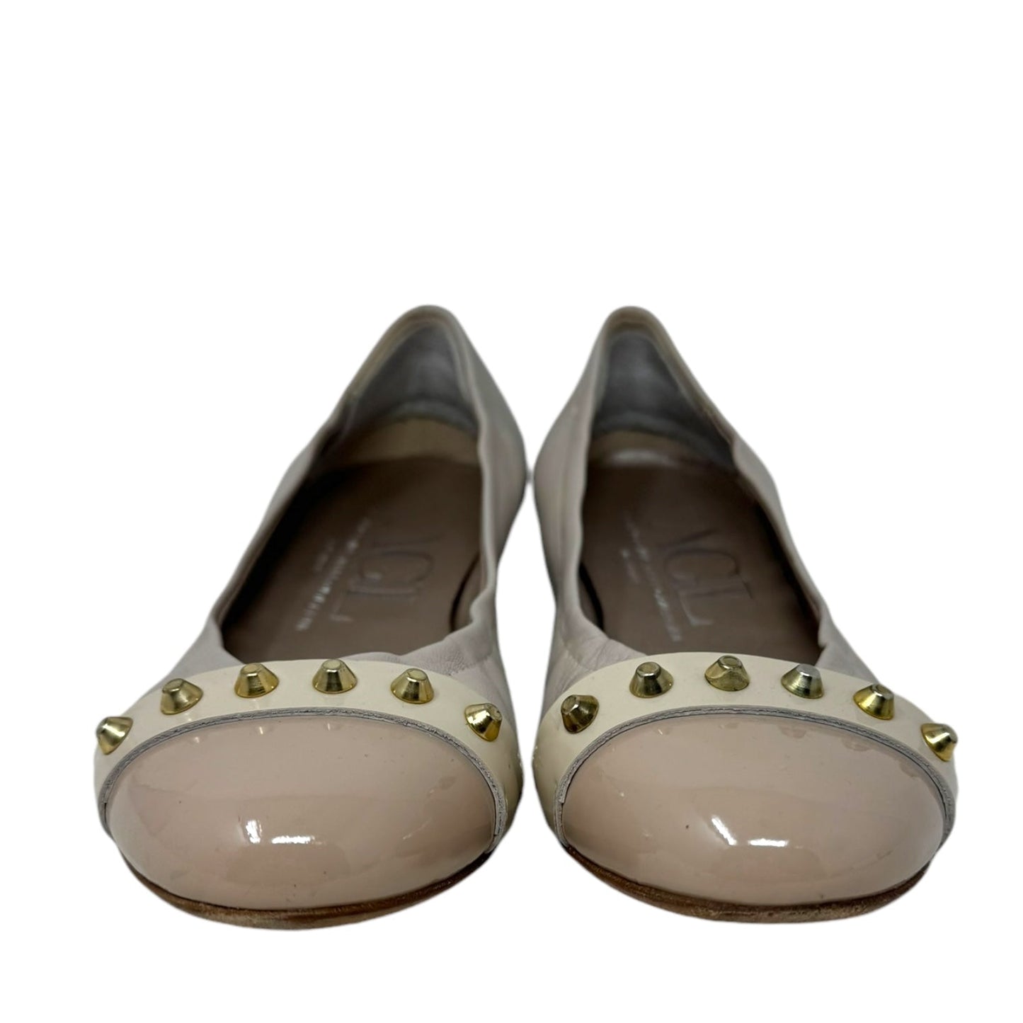 Monika Cap Toe Ballet Flat Designer By Agl In Beige, Size: 8