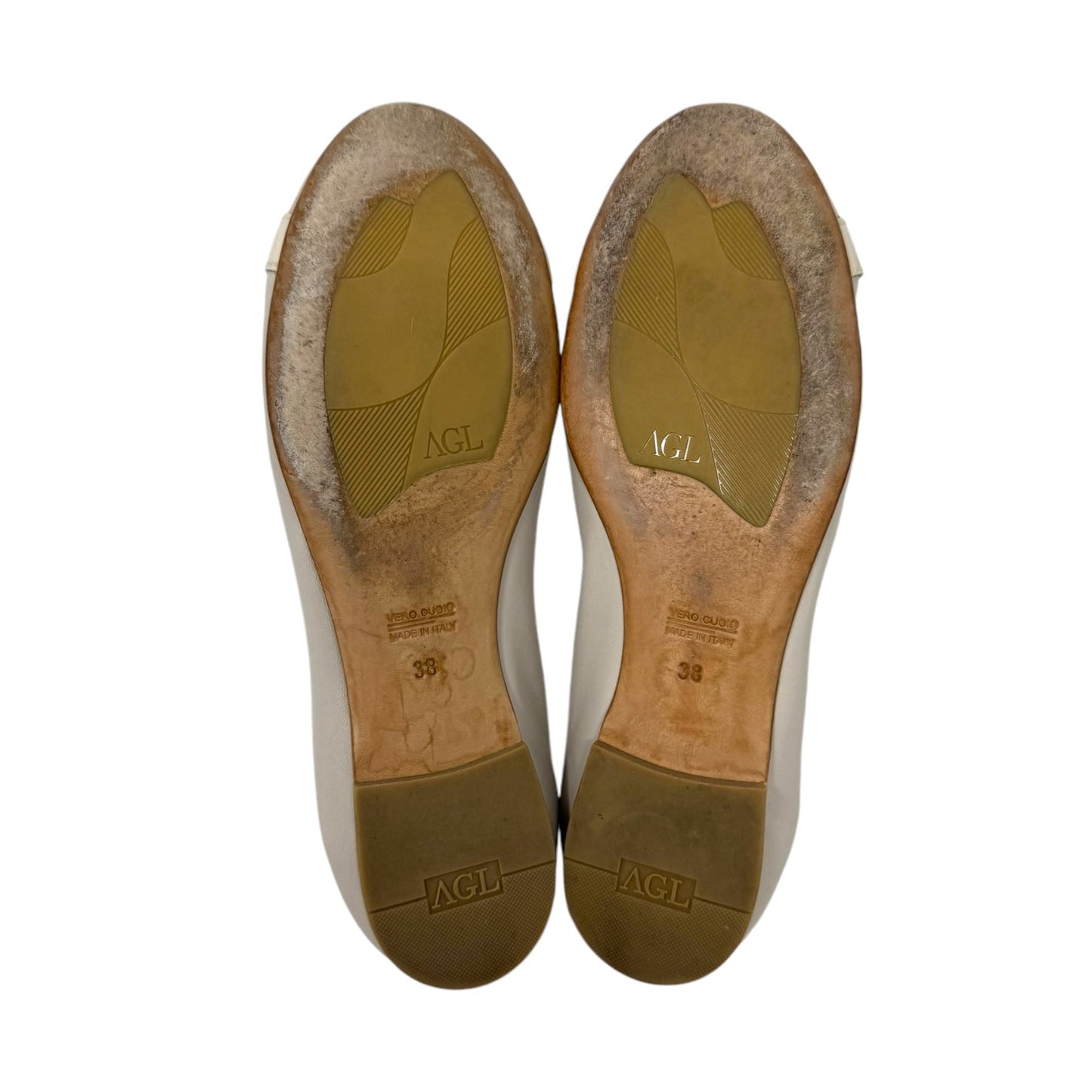 Monika Cap Toe Ballet Flat Designer By Agl In Beige, Size: 8