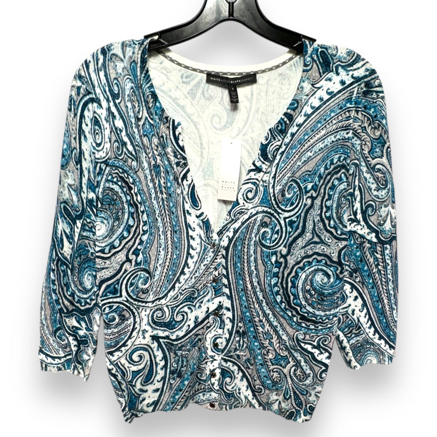 Sweater Cardigan By White House Black Market In Paisley Print, Size: S