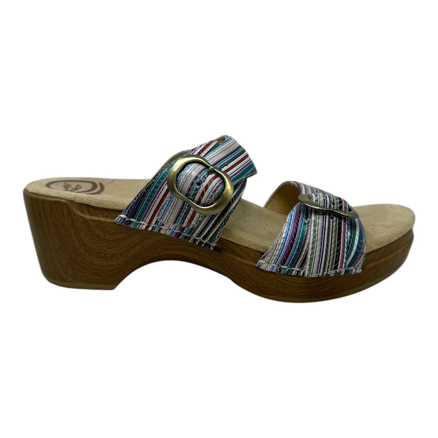 Sandals Heels Wedge By Dansko In Multi-colored, Size: 7.5