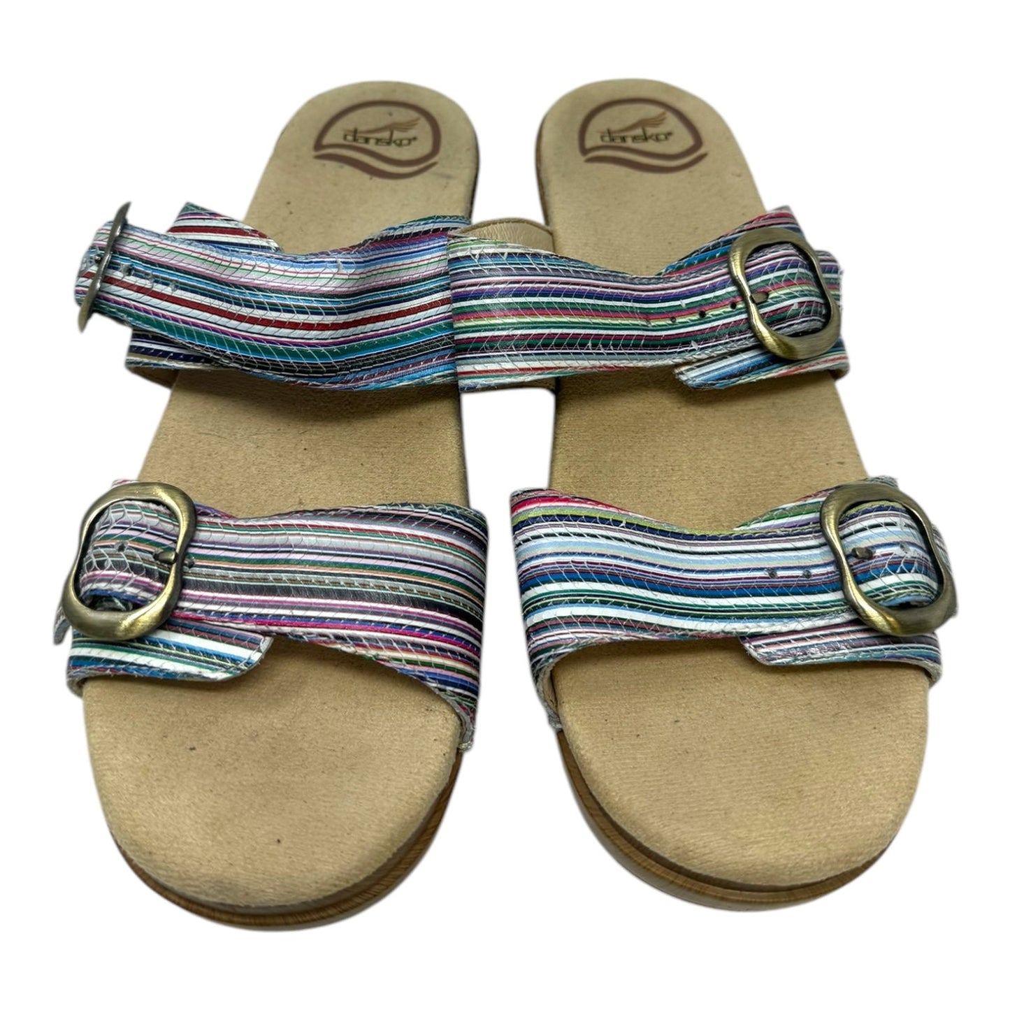 Sandals Heels Wedge By Dansko In Multi-colored, Size: 7.5