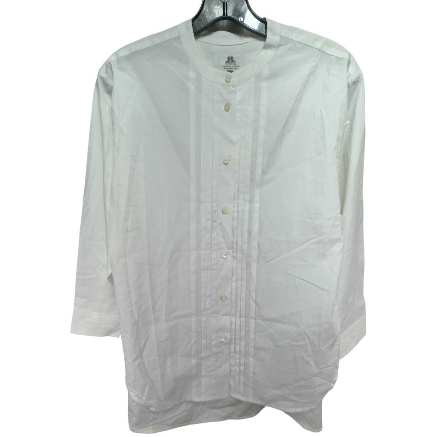 Collarless Tuxedo Shirt By Thomas Mason for J. Crew  Size: 0