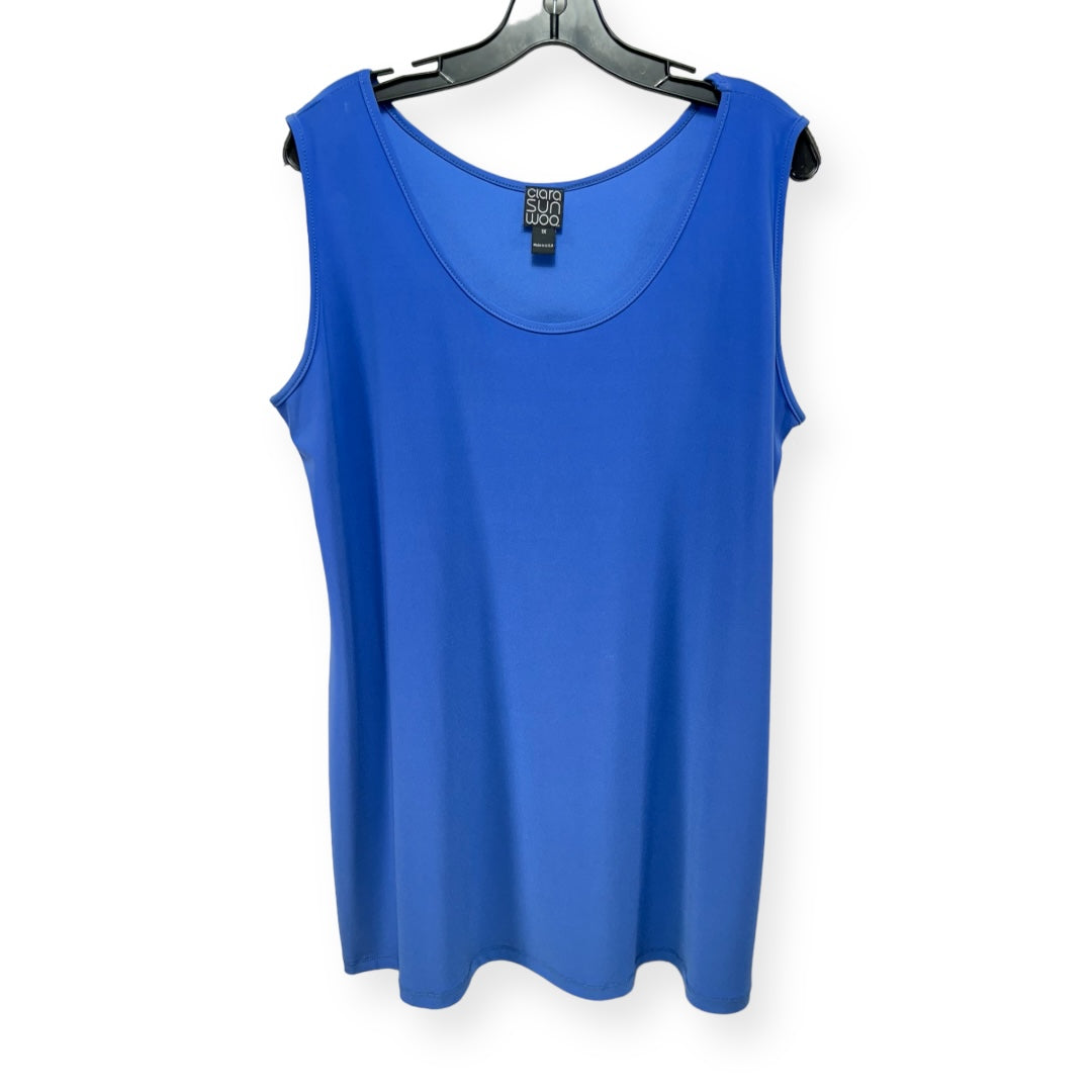 Blue Top Sleeveless Clara Sun Woo, Size 1x