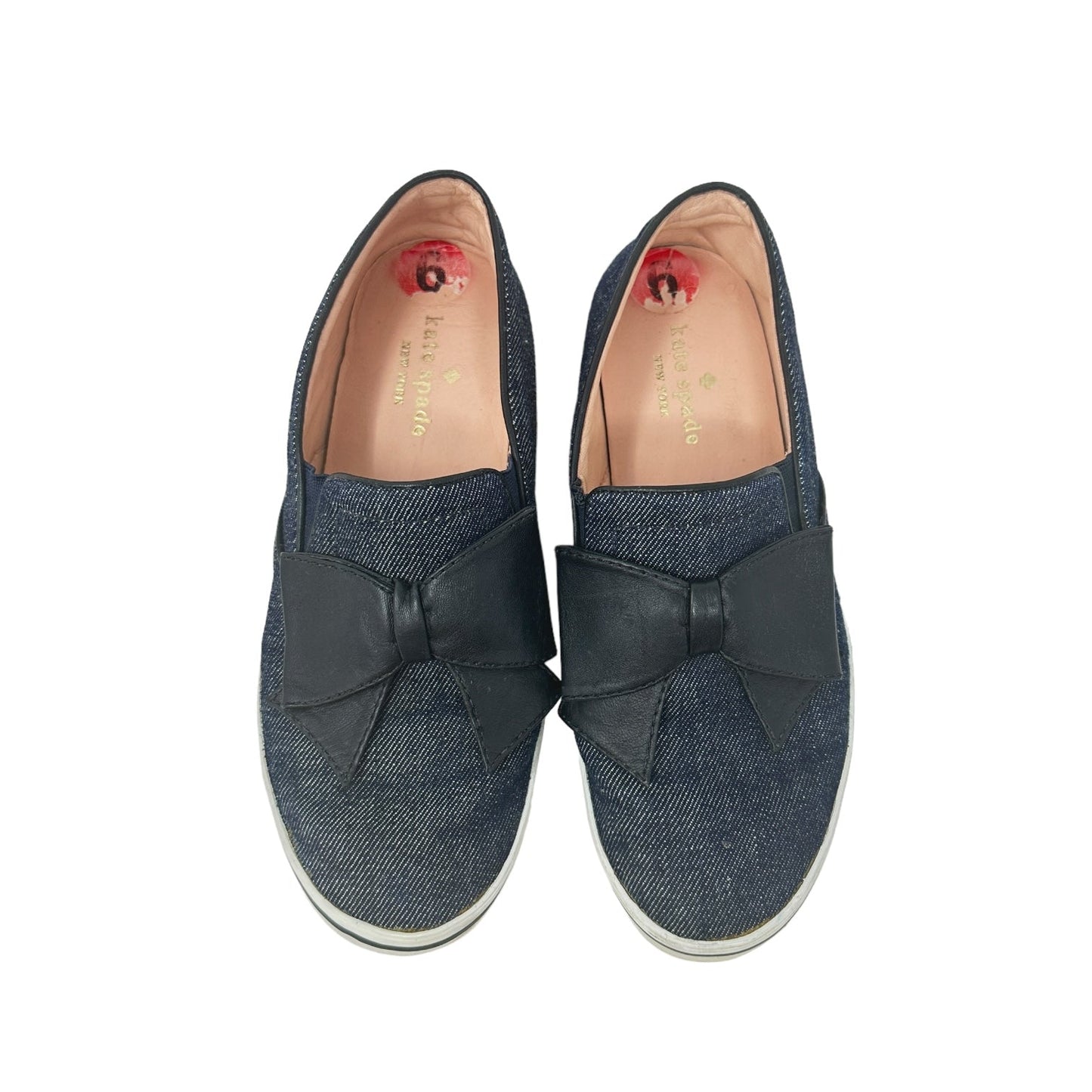 Delise Denim Bow Slip On Sneakers Designer By Kate Spade  Size: 6