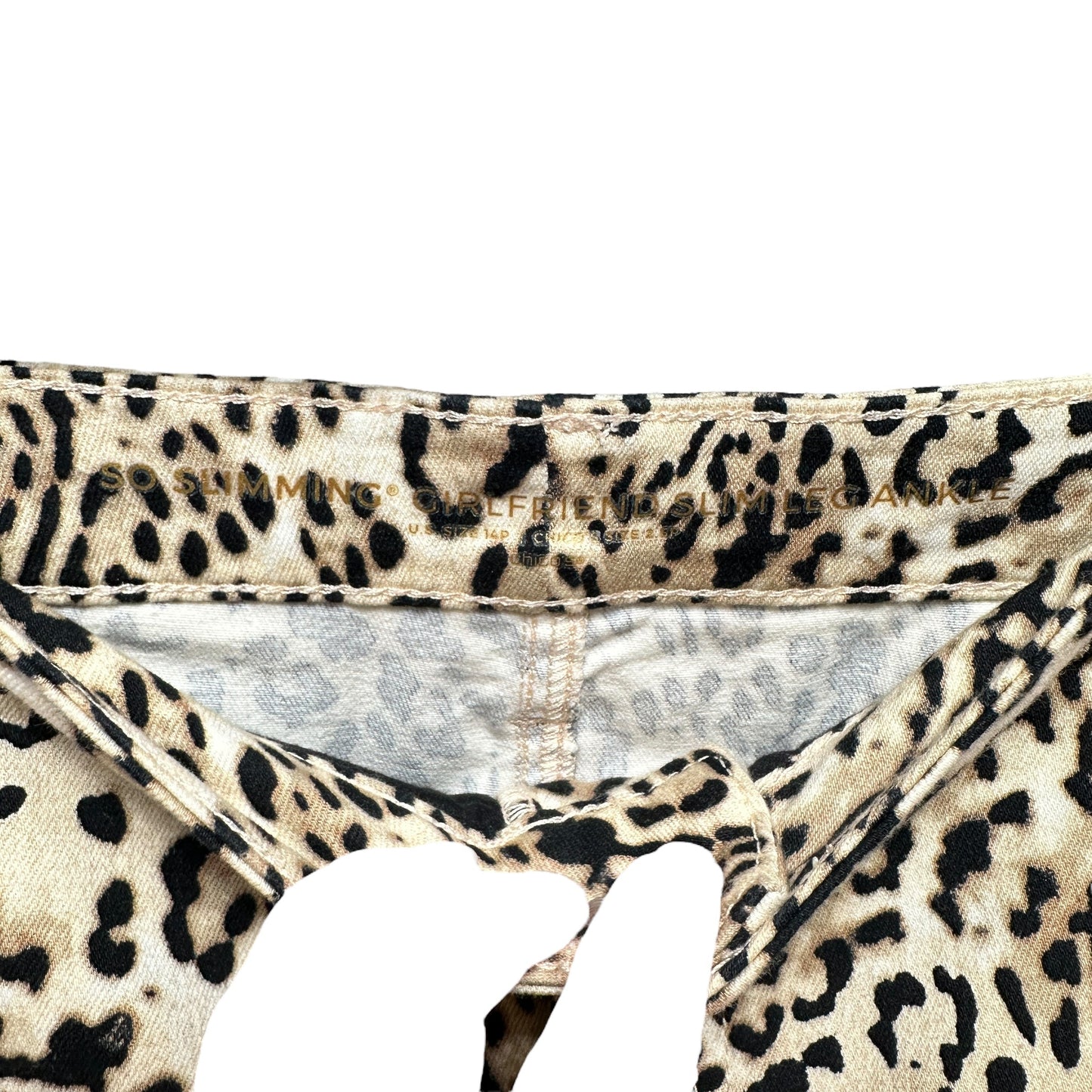 So Slimming Petite Girlfriend Ankle Jeans By Chicos In Cheetah-Print, Size: 14petite