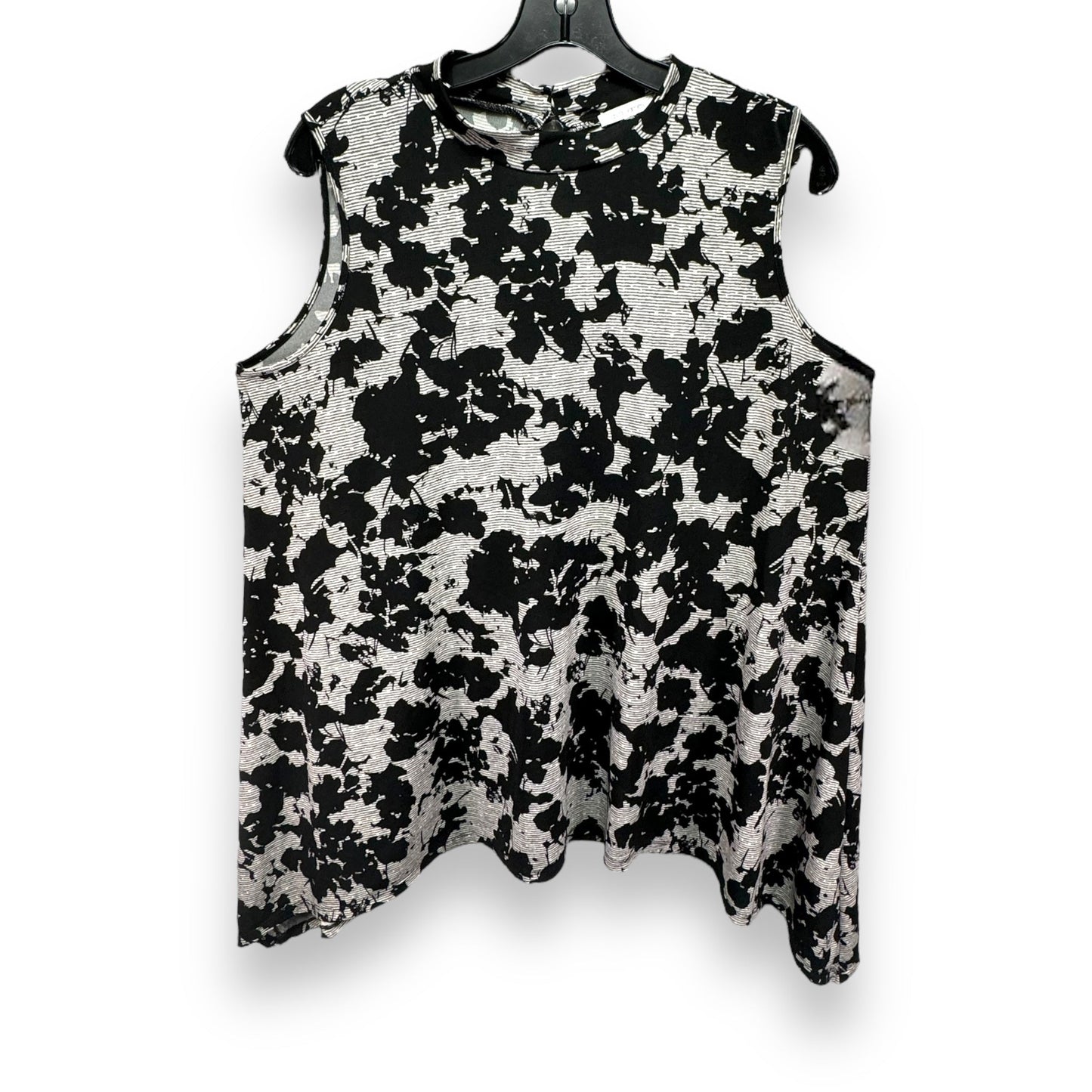 Top Sleeveless By Ava James In Black & Grey, Size: 1x