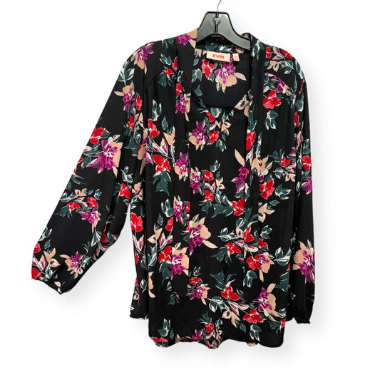 Floral Print Blouse Long Sleeve Evri, Size 2x