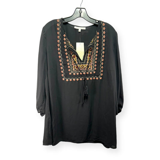 Black Top Long Sleeve Daniel Rainn, Size 1x