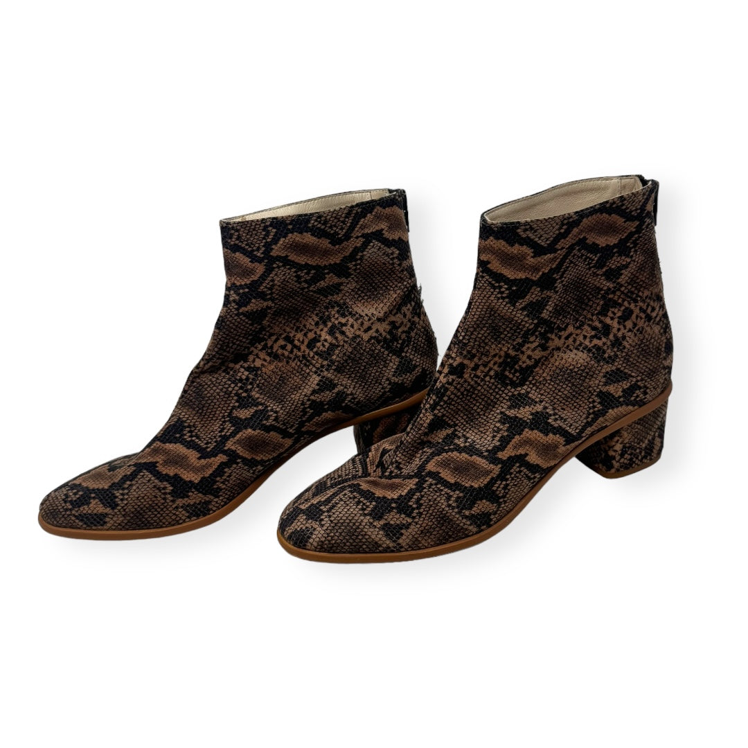 Snakeskin Print Boots Ankle Heels Anthropologie, Size 9