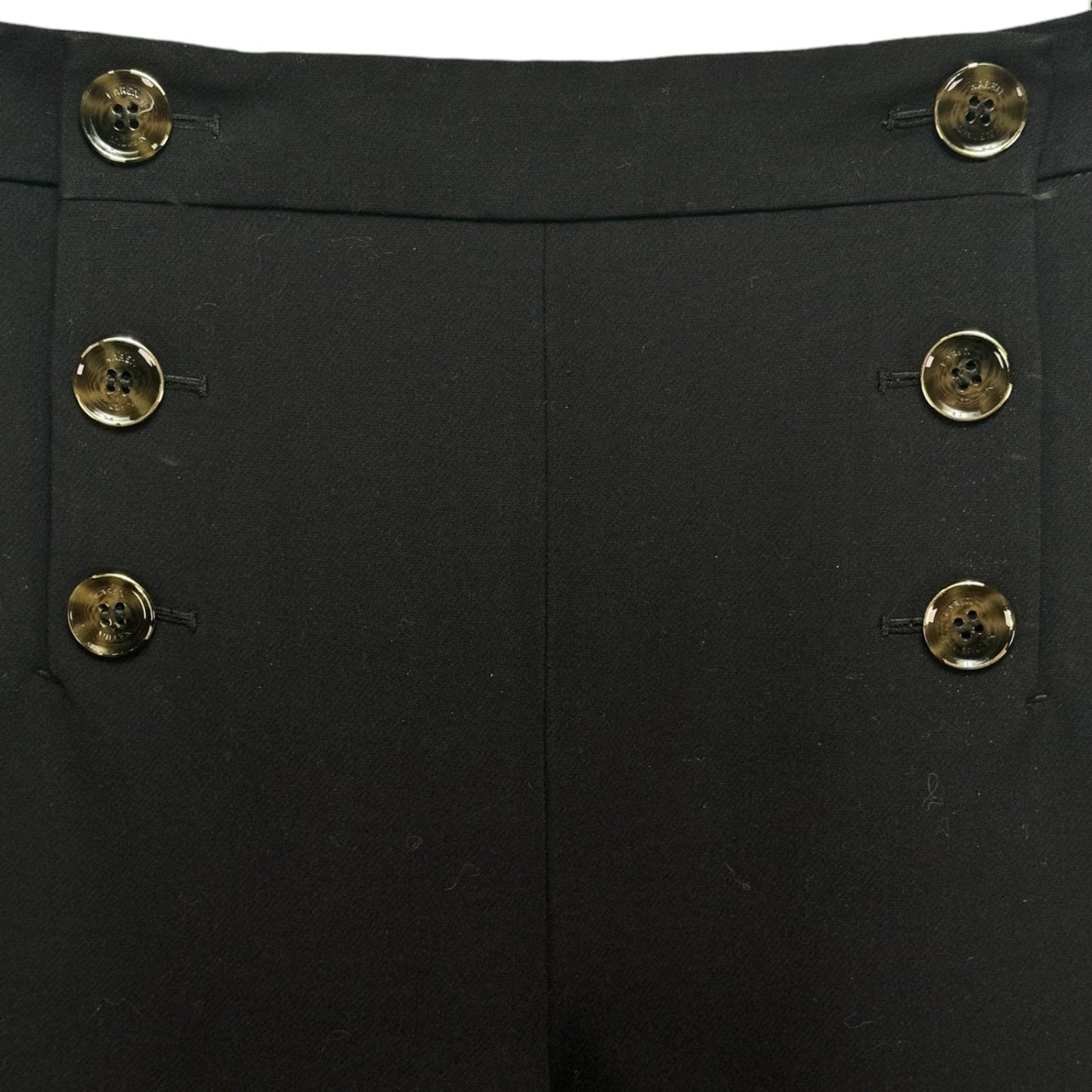 Soft Tailored Button Detailed High Waisted Pants Designer Karen Millen, Size 6