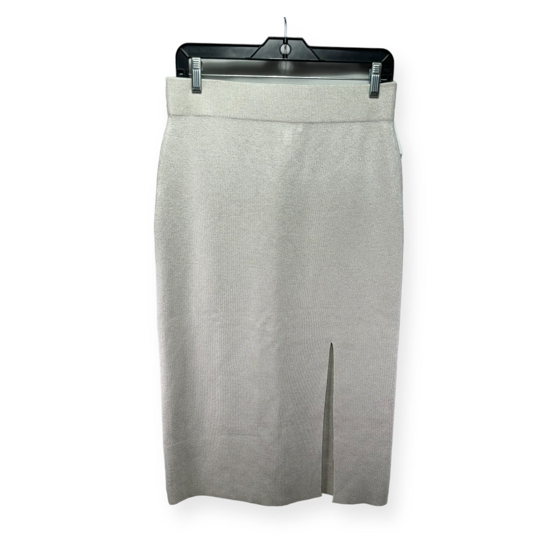 Knit Silver Skirt Midi Banana Republic, Size S