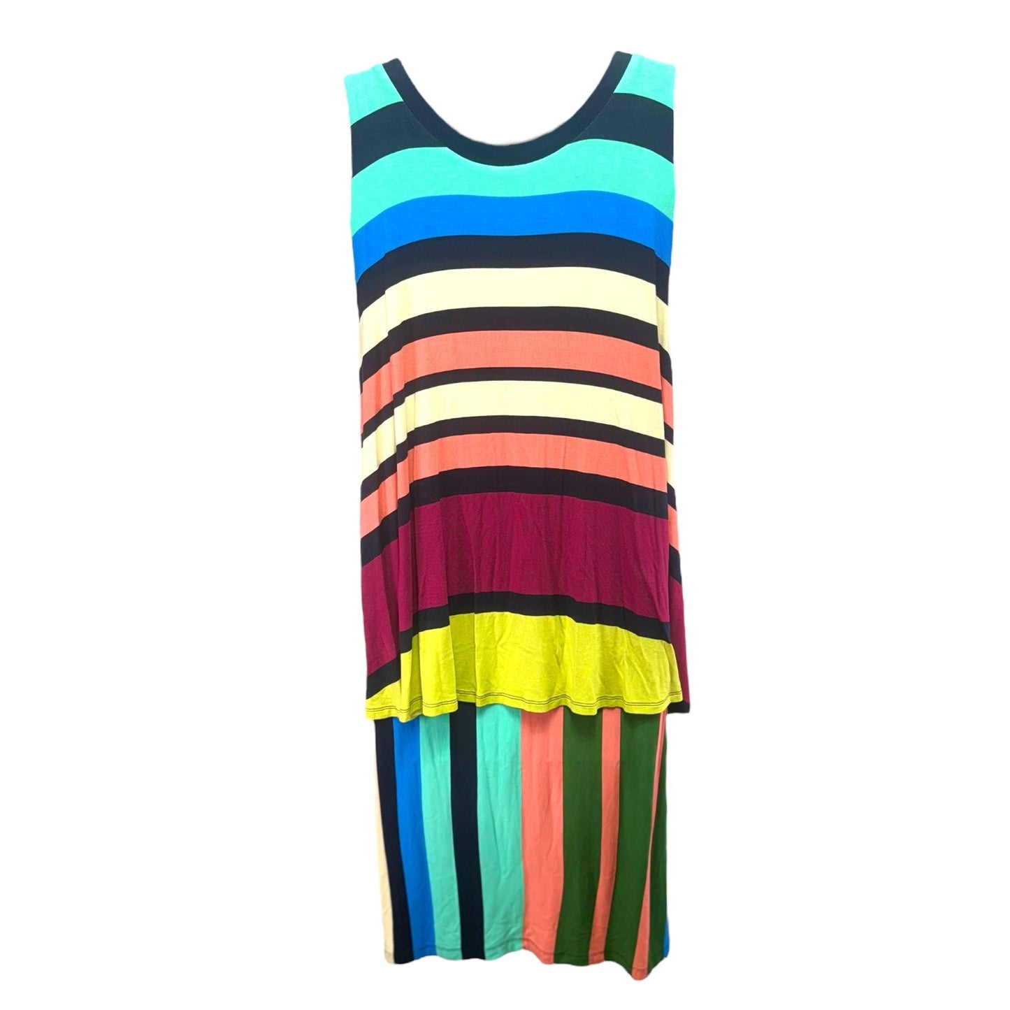 Davina Layered Striped Dress Maeve, Size S