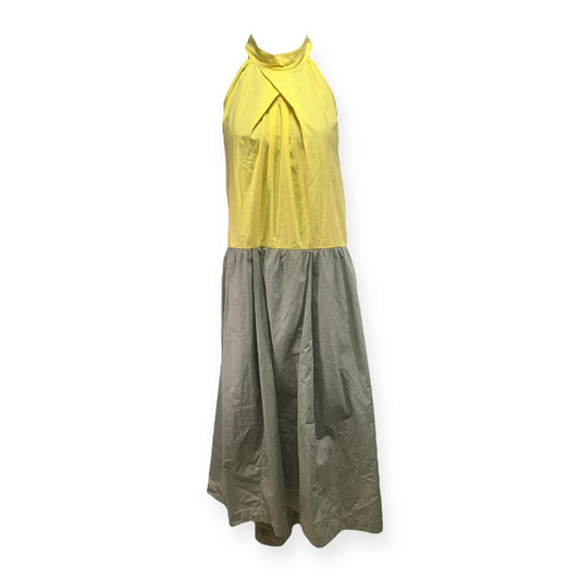 Colorblock Halter Tie Neck 100% Cotton Dress Designer Jil Sander, Size S