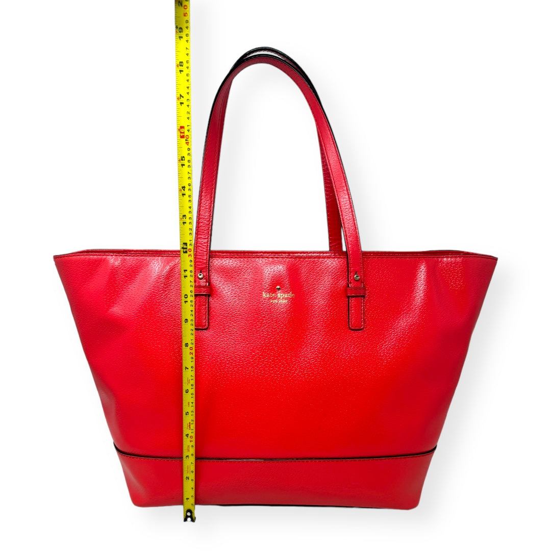 Grand Street Harmony Tote in Crab Red Designer Kate Spade, Size Large