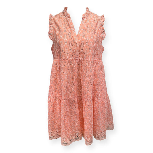Briela Dress in Peach Hyacinth Floral Arch Eyelet Designer Lilly Pulitzer, Size M